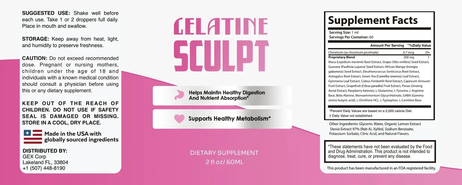 Gelatine Sculpt label